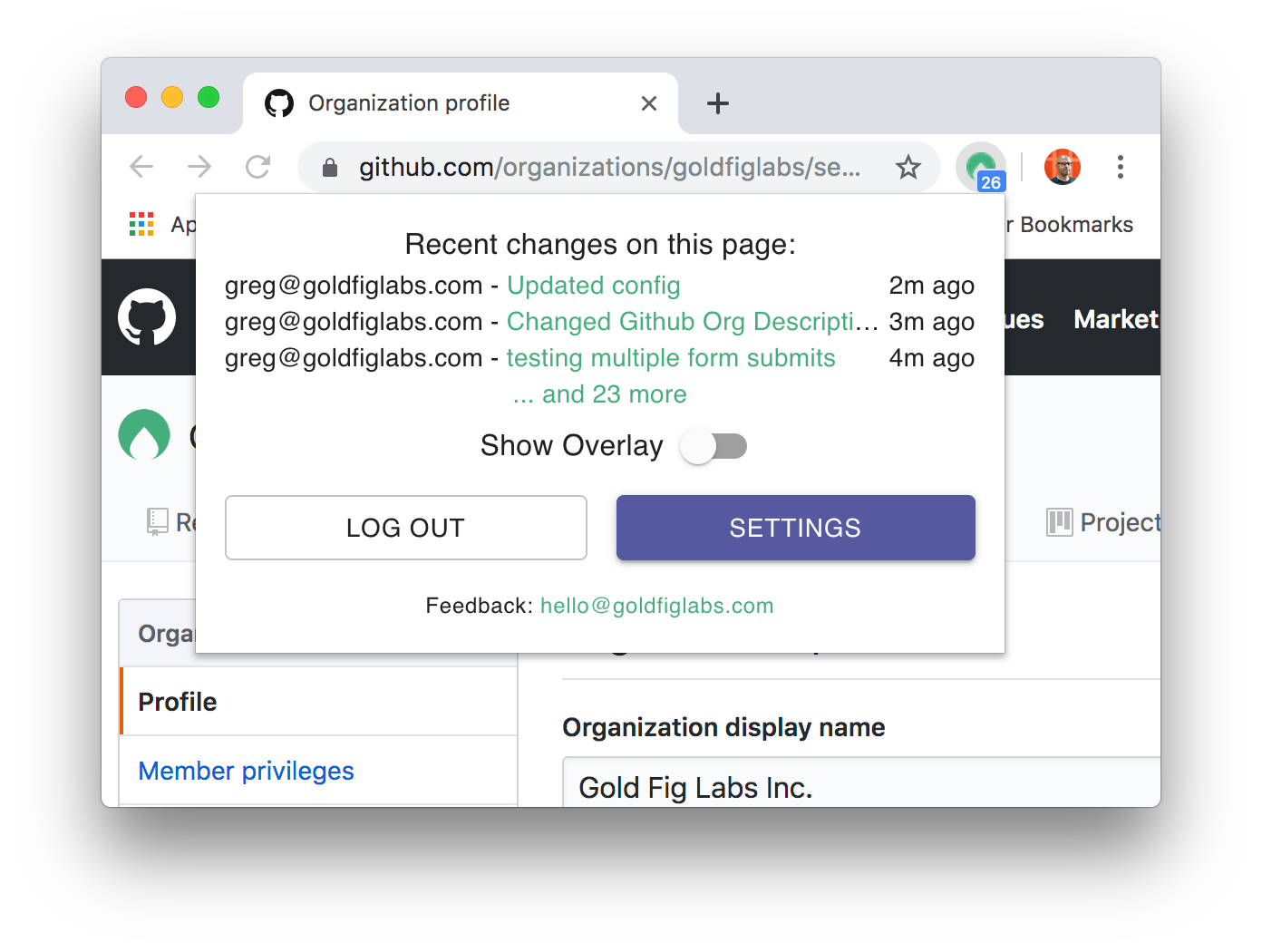 Tab History Popup